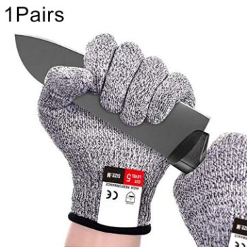 Cut-resistant Gardening Gloves, HPPE, Level 5, Size L, 24cm, Black - 1