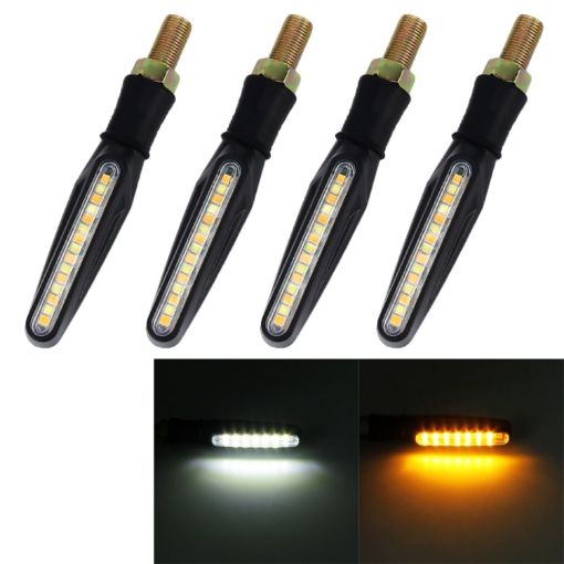 4 PCS DC 12V Motorcycle LED Turn Signal Indicator Yellow White Light - 1