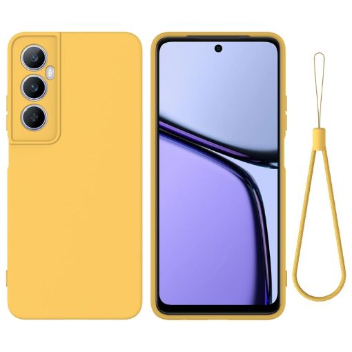 Realme C65 4G Yellow Liquid Silicone Dropproof Phone Case - 1