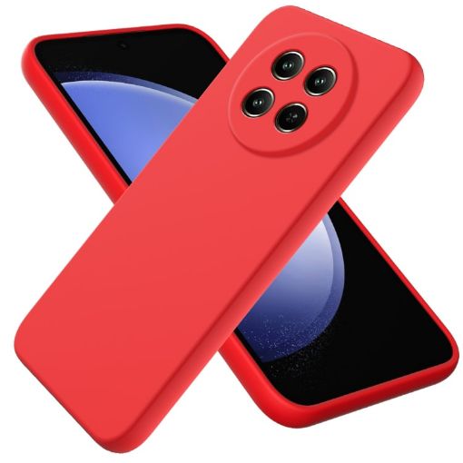Realme Narzo 70x Red Liquid Silicone Dropproof Phone Case - 1