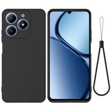 Realme C63/Narzo N63 Black Liquid Silicone Dropproof Phone Case - 1