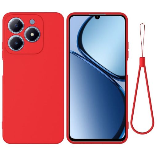 Realme C63/Narzo N63 Red Liquid Silicone Dropproof Phone Case - 1