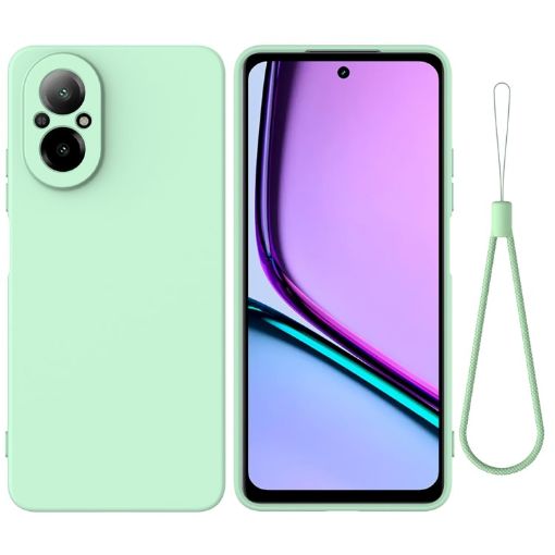 Realme 12 Lite Green Liquid Silicone Dropproof Full Coverage Case - 1