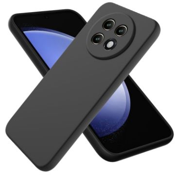 Realme 13+ Black Liquid Silicone Dropproof Full Coverage Phone Case - 1