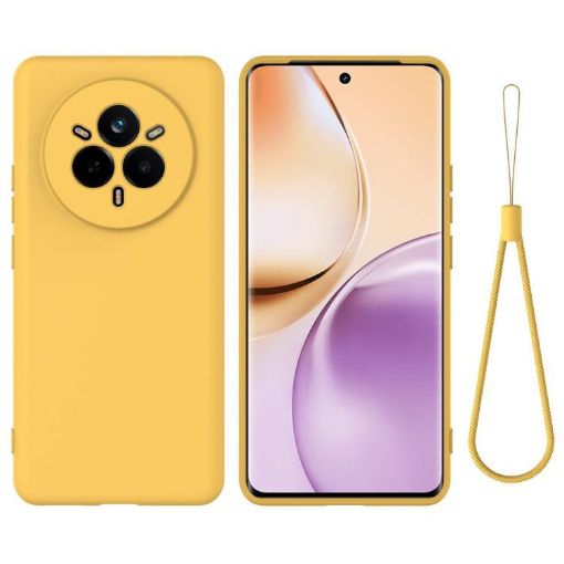 Realme 14 Pro+ Yellow Liquid Silicone Dropproof Full Coverage Case - 1