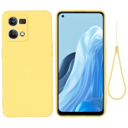 OPPO Reno8 4G Yellow Liquid Silicone Dropproof Full Coverage Case - 1