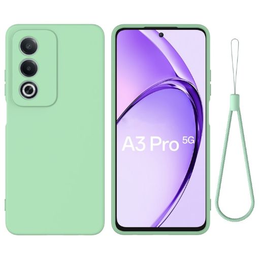 OPPO A3 Pro 5G India Green Liquid Silicone Dropproof Phone Case - 1