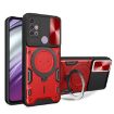 Moto G30/G20/G10 Red CD Texture Camshield Magnetic Holder Case - 1