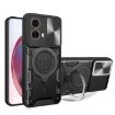 Moto G85 CD Texture Camshield Case with Magnetic Holder - Black - 1