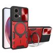Moto G85 CD Texture Camshield Magnetic Holder Case - Red - 1