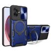 Moto G55 Blue CD Texture Camshield Case with Magnetic Holder - 1