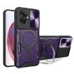Moto G55 CD Texture Camshield Magnetic Holder Case - Purple - 1