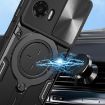 Motorola Moto G35 CD Texture Camshield Magnetic Holder Case - Black - 7