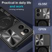 Moto G05 CD Texture Camshield Magnetic Holder Case - Silver - 7