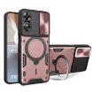 OPPO A17 4G Pink CD Texture Camshield Magnetic Holder Phone Case - 1