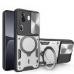 OPPO Reno11 Pro 5G Silver Case - CD Texture, Sliding Camshield, Magnetic Holder - 1