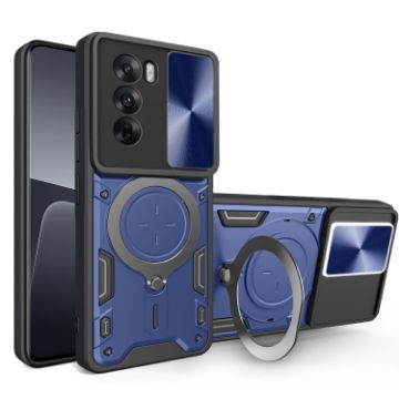 OPPO Reno12 5G Blue Camshield Magnetic Holder Phone Case Global CD Texture - 1