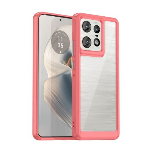 Motorola Moto Edge 50 Pro Red Acrylic Hybrid TPU Phone Case - 1