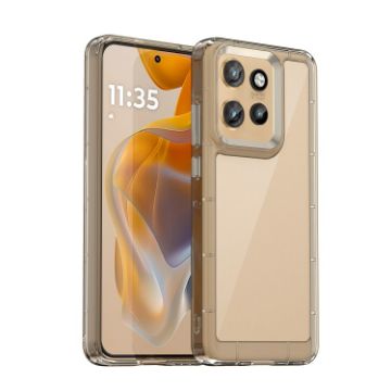 Moto S50 Transparent Grey Acrylic Hybrid TPU Case - Colorful Series - 1