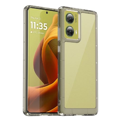 Motorola Moto G85 Acrylic Hybrid TPU Phone Case - Transparent Grey - 1