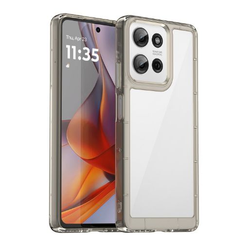 Motorola Moto G75 5G Acrylic Hybrid TPU Case - Transparent Grey - 1