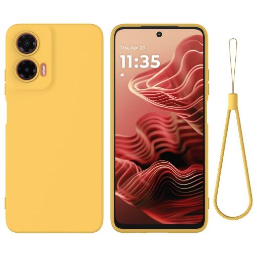 Motorola Moto G35 Yellow Liquid Silicone Dropproof Phone Case - 1