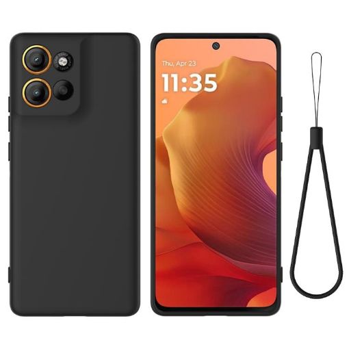 Moto G15 Power Black Silicone Dropproof Full Coverage Case - 1