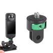 Adjustable 1/4" Screw Metal Action Camera Adapter - Green Black - 1