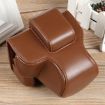 Canon EOS R50 Magnetic Leather Camera Case Bag with Strap, Coffee - 2
