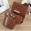 Canon EOS R50 Magnetic Leather Camera Case Bag with Strap, Coffee - 3