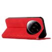 Xiaomi 14 Ultra Red Magnetic Leather Phone Case - Diamond Splicing Skin Feel - 3