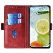Realme 14 5G Leather Phone Case - Red & Black Contrast Buckle - 3