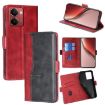 Realme P3 Ultra 5G Leather Phone Case - Red & Black Contrast Buckle - 1