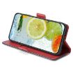 Realme P3 Ultra 5G Leather Phone Case - Red & Black Contrast Buckle - 4
