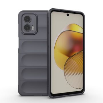 Motorola Moto G73 5G Magic Shield TPU + Flannel Case - Dark Grey - 1