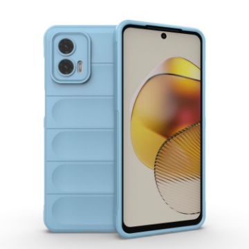 Motorola Moto G73 5G Magic Shield TPU Flannel Case - Light Blue - 1