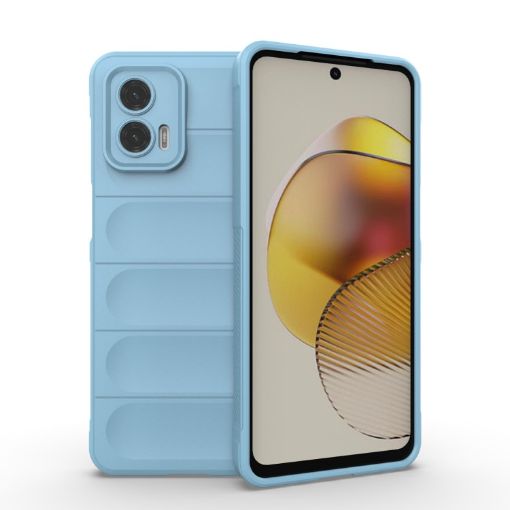 Motorola Moto G73 5G Magic Shield TPU Flannel Case - Light Blue - 1
