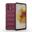 Moto G73 5G Wine Red TPU + Flannel Phone Case - Magic Shield - 1