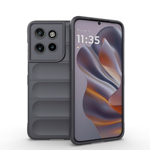 Motorola Edge 50 Neo Magic Shield TPU + Flannel Case Dark Grey - 1