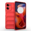 Motorola Moto G05 4G/E15 Red TPU + Flannel Phone Case - Magic Shield - 1