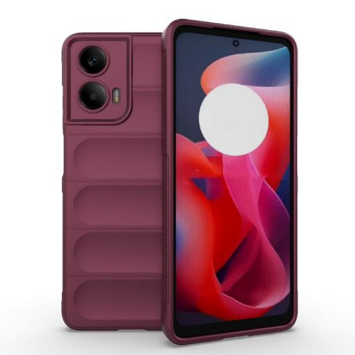 Motorola Moto G24 4G Global Wine Red TPU + Flannel Phone Case - 1