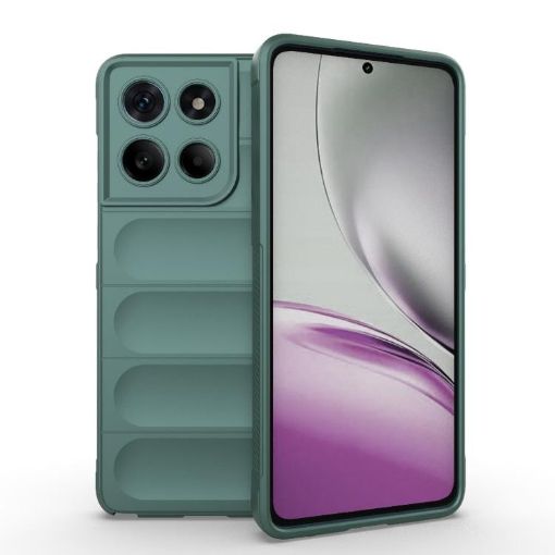 Motorola Edge 60 Stylus 5G Case - Magic Shield TPU + Flannel (Dark Green) - 1