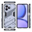 Realme C53 4G Punk Armor Phone Case with Holder - Grey, PC + TPU - 3