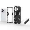Realme C53 4G Punk Armor Phone Case with Holder - Grey, PC + TPU - 5