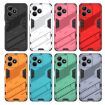 Realme C53 4G Punk Armor Phone Case with Holder - Grey, PC + TPU - 6