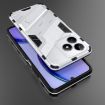 Realme C53 4G Punk Armor Phone Case with Holder - White, PC + TPU - 2