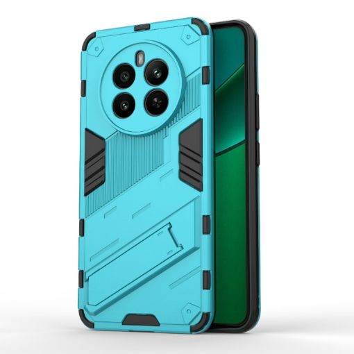 Realme 12+ 5G Punk Armor PC + TPU Phone Case with Holder - Blue - 1