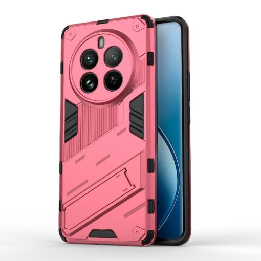 Realme 12 Pro 5G Punk Armor PC + TPU Case with Holder Light Red - 1