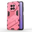 Realme 12 5G Punk Armor Phone Case with Holder - Light Red - 1