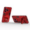 Realme C63 4G Global Punk Armor Phone Case with Holder - Red - 4